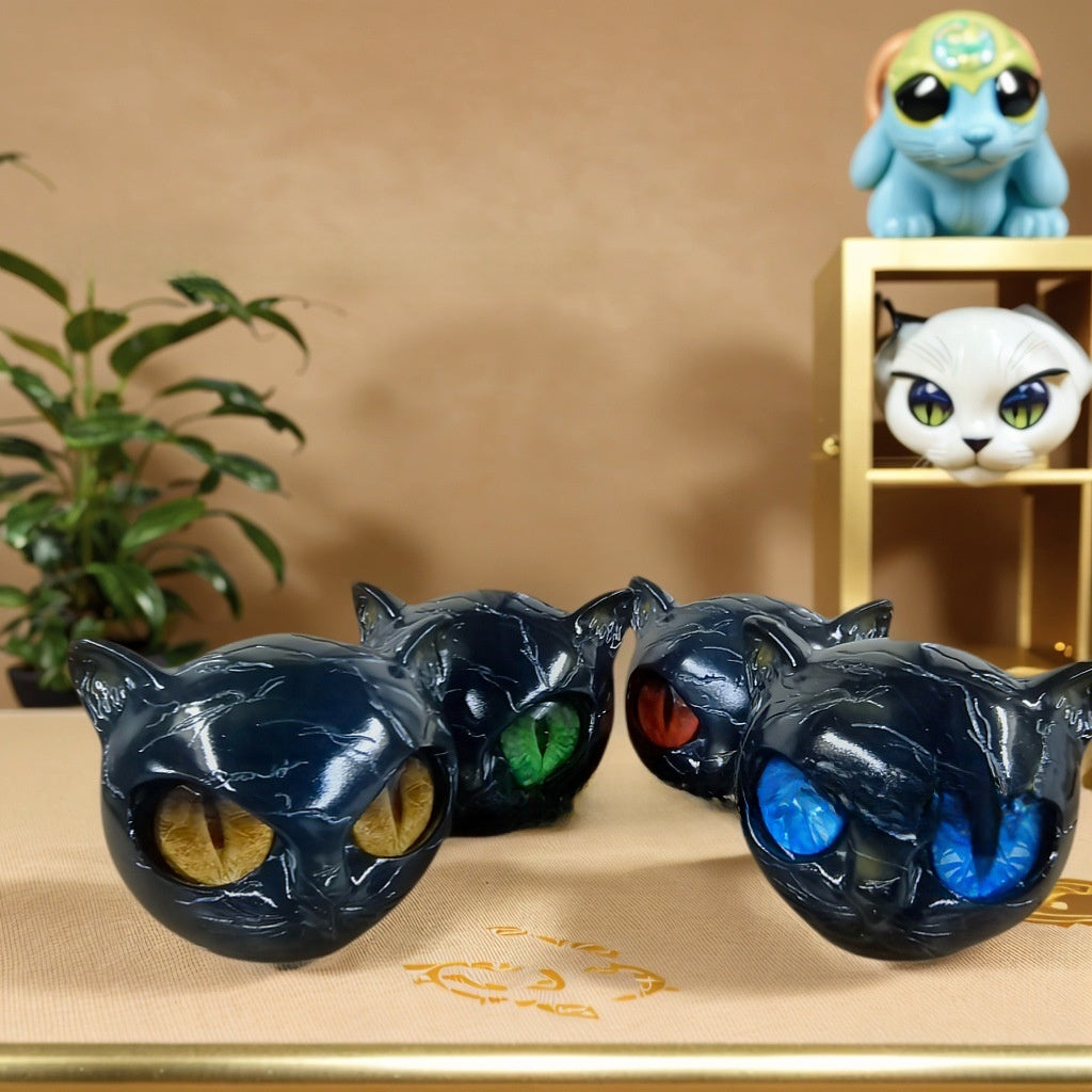 Luxury Black Cat Figurine Home Decoration