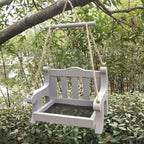 Outdoor Wooden Bird Feeder Automatic Hanging Pet Chair Feeder Balcony House Garden Bird Feeder