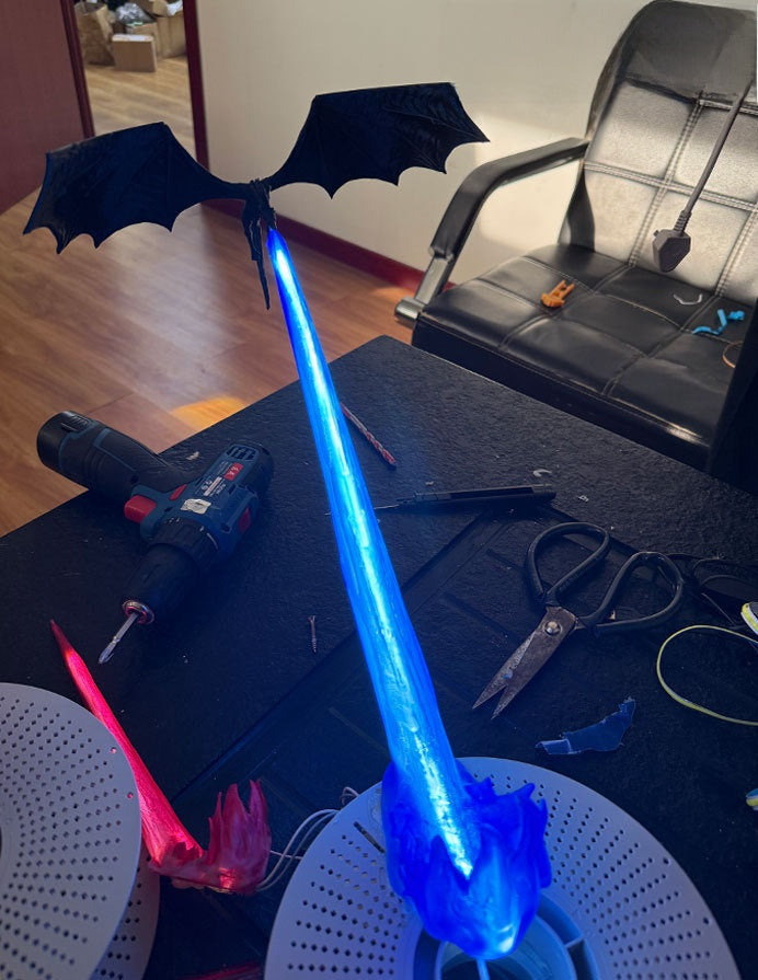 Dragon's Breath Lamp 3D Printed Creative Dragon Flame Decorative Light Ornament Cool Tech-Style Glowing Toy