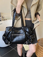 American-style niche motorcycle bag, sweet-and-cool spicy girl?s class bag, crossbody commuter bag