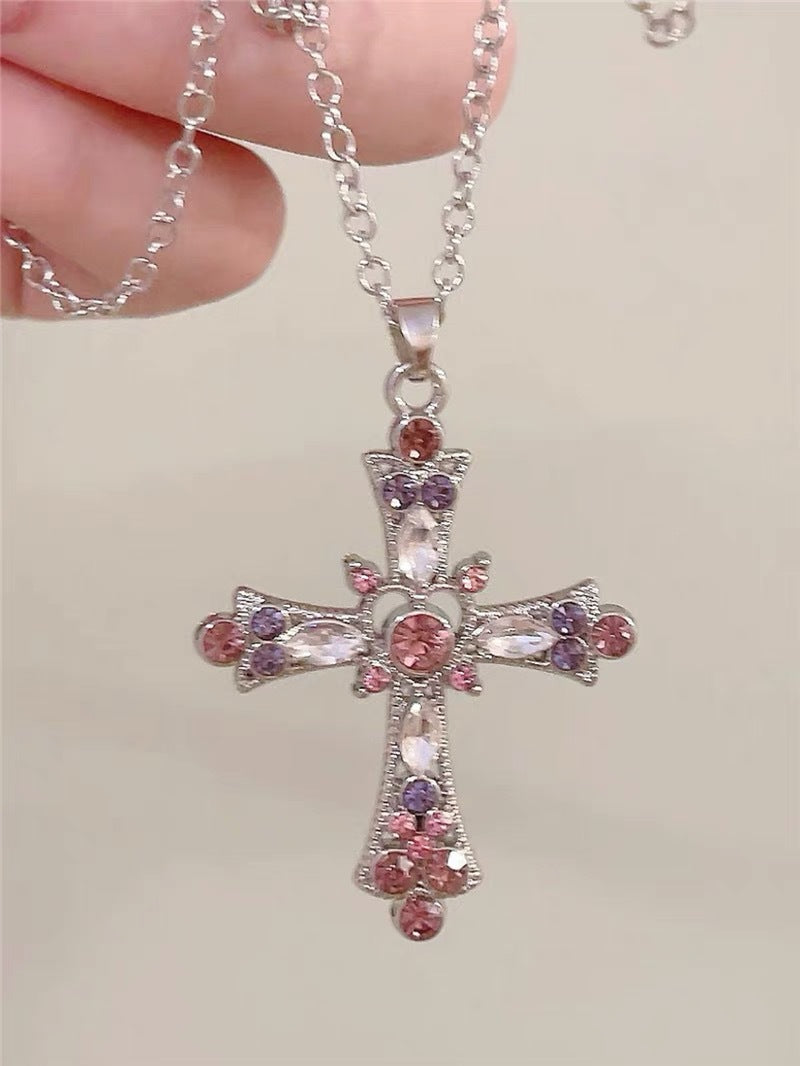 Sweet cool style hot girl cross necklace