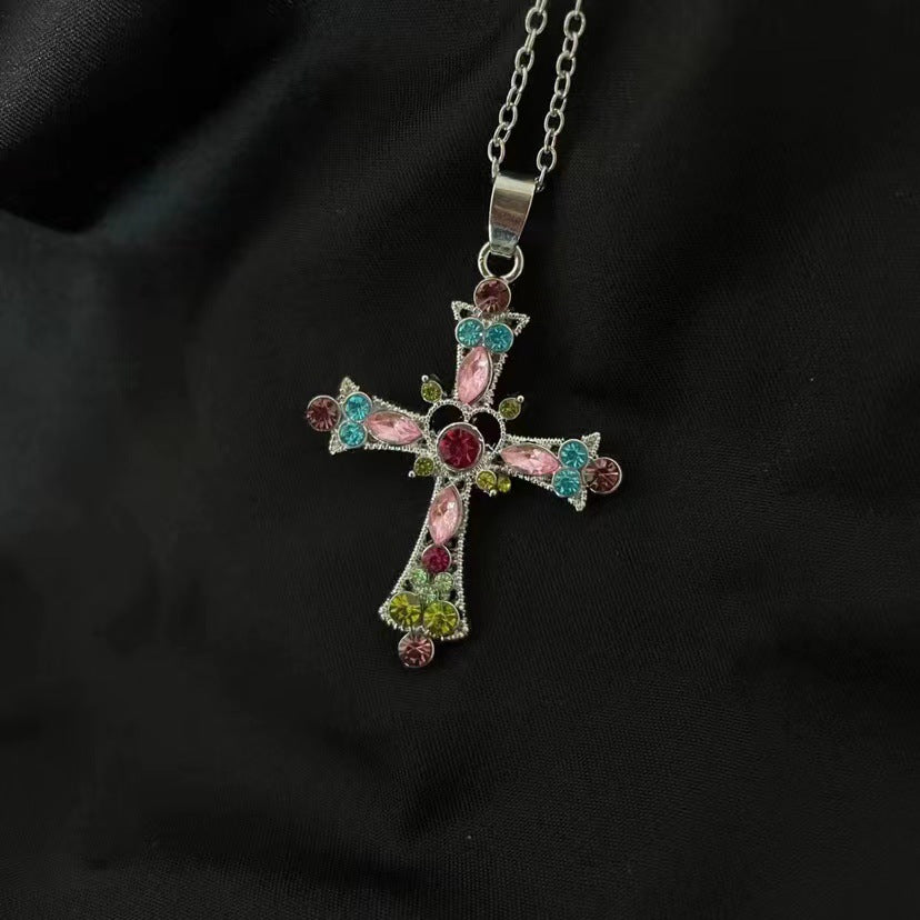 Sweet cool style hot girl cross necklace