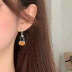 Pumpkin Cat Cute Alloy Earrings Sweet Cool Girly Heart Style