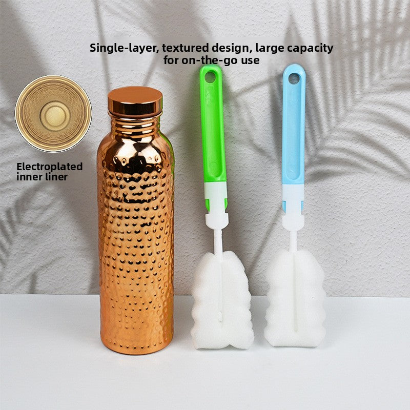 Hammered Texture Electroplated Stainless Steel Sports Water Bottle