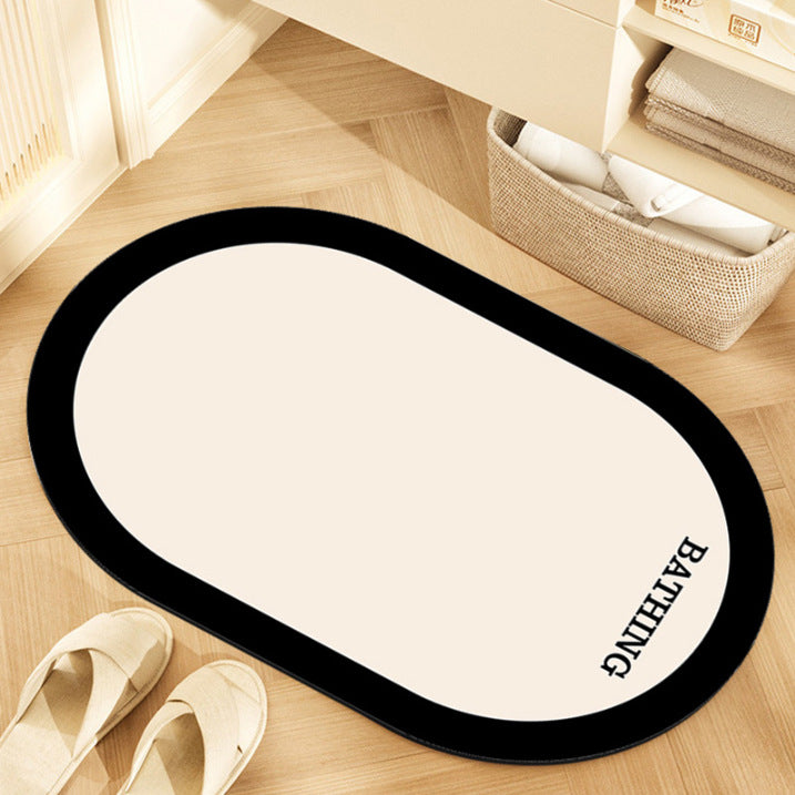 Japanese-style minimalist shower room entrance absorbent mat, home entryway doormat, cat-friendly mat, solid color bathroom door mat