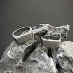 Simple and cool geometric titanium and steel finger ring