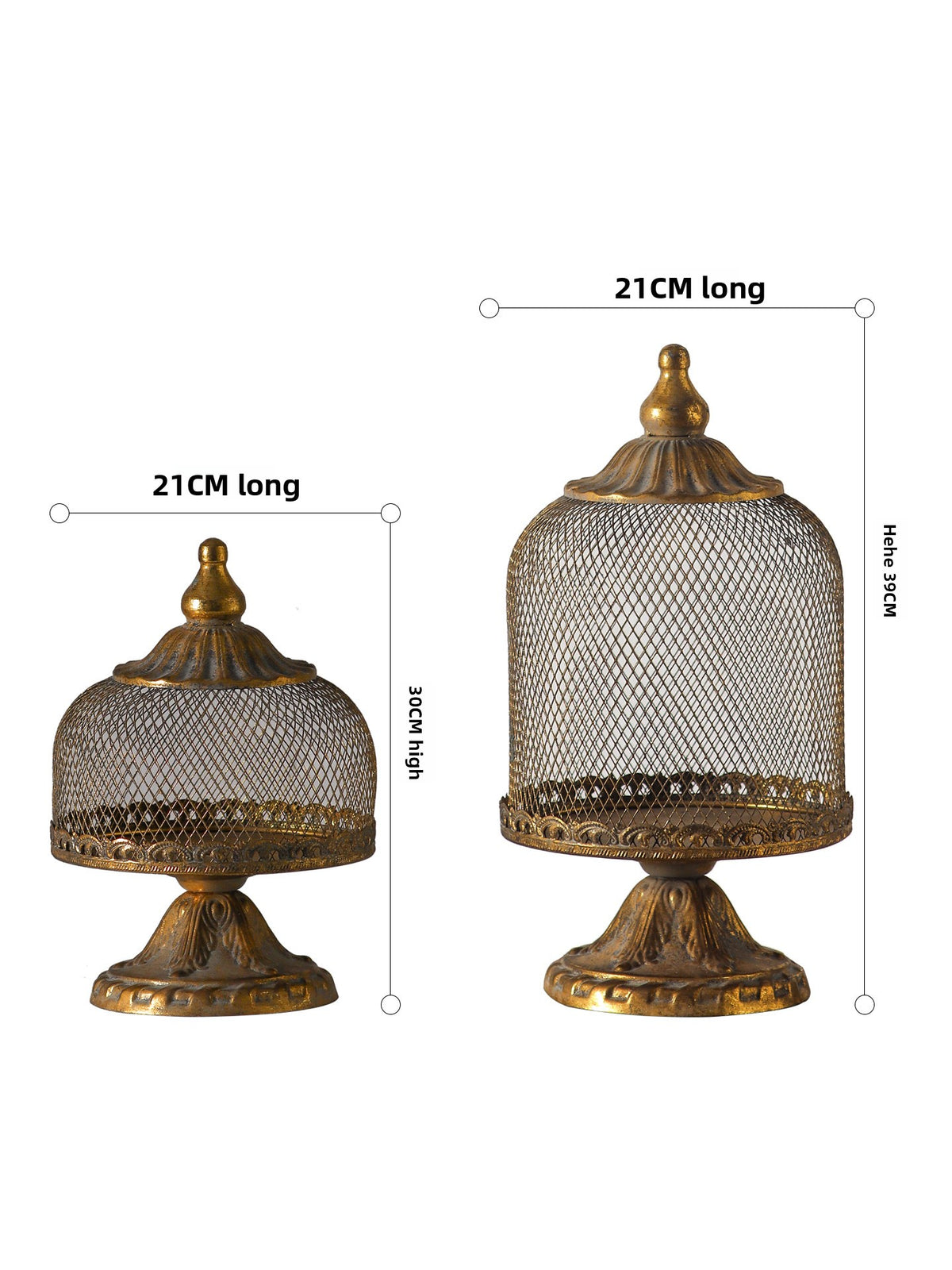 American-Style Vintage Wrought Iron Candle Cage Distressed Holder Home Decor