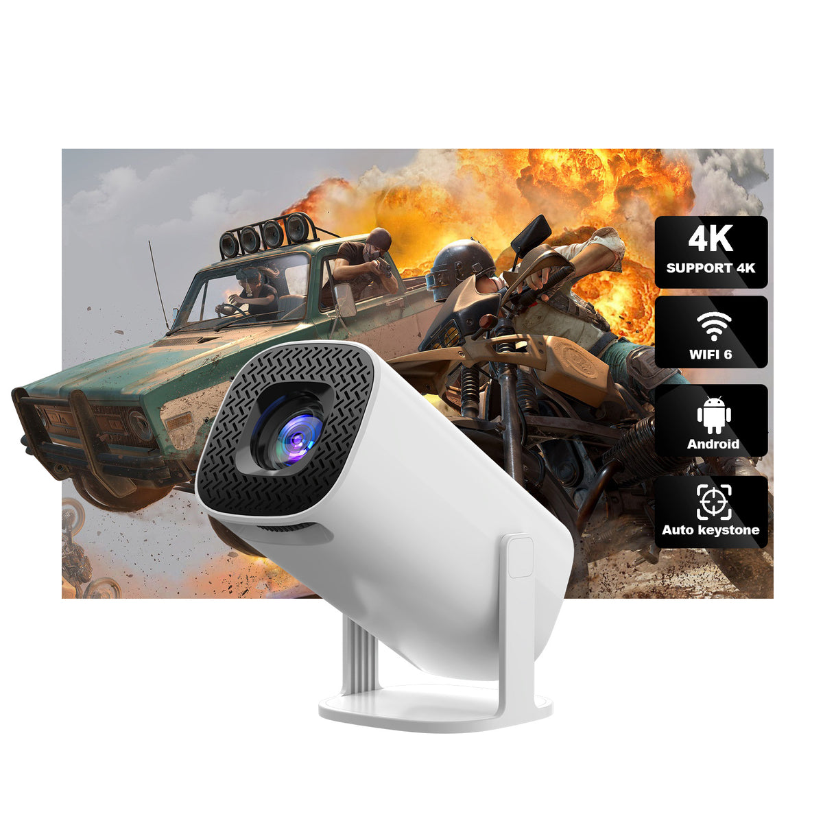 Portable Android 4K Home Projector