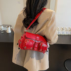 Trendy and Cool Textured Underarm Baguette Bag
